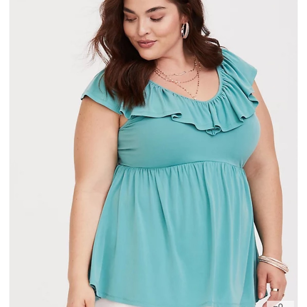 Torrid Sea Green Jersey Knit Babydoll Tank size 3X